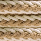 2XL jute and raw cotton twisted rope cable, 2x0.75 elettric cable. 24mm diameter