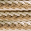 2XL jute and raw cotton twisted rope cable, 2x0.75 elettric cable. 24mm diameter