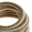 2XL jute and raw cotton twisted rope cable, 2x0.75 elettric cable. 24mm diameter