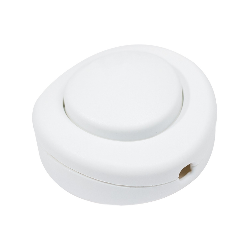 Single Pole in-line Foot Light Switch, white