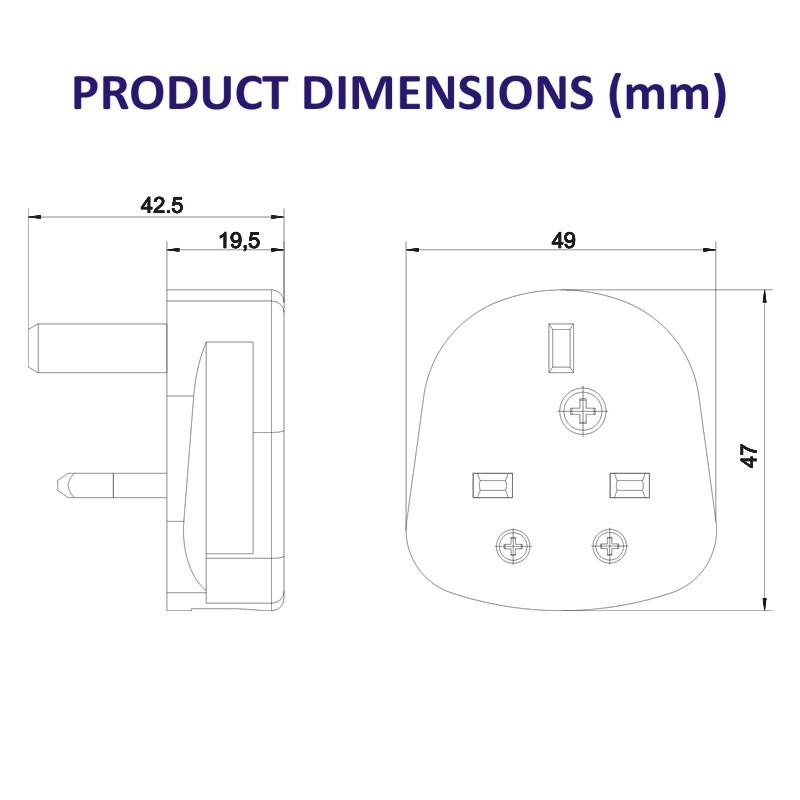 White UK 3 poles Plug