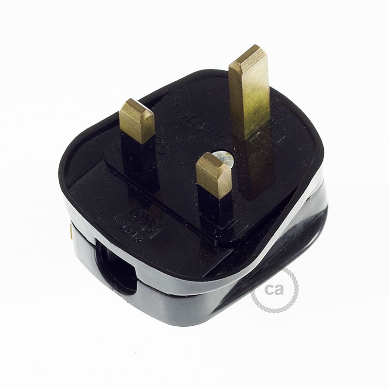 Black UK 3 poles Plug