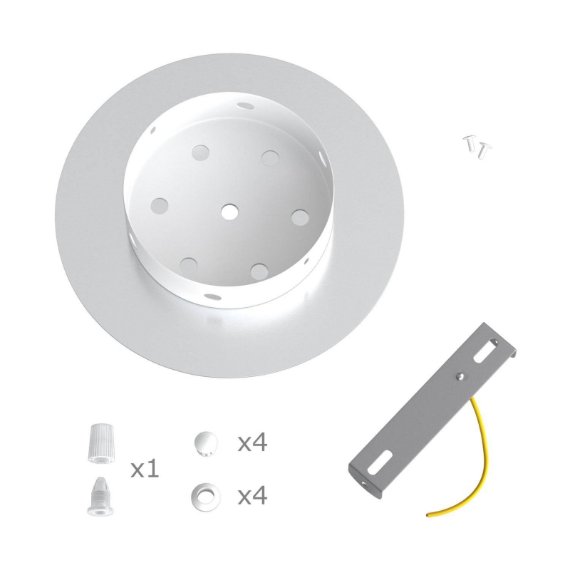 1 Hole - LARGE Round Ceiling Rose Canopy Kit - Rose One System