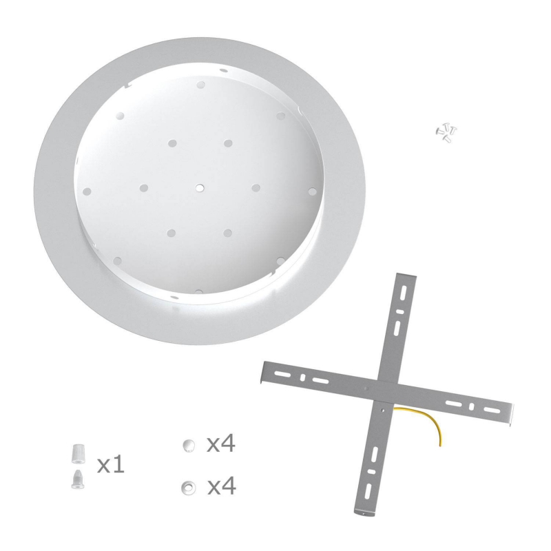 1 Hole - EXTRA LARGE Round Ceiling Rose Canopy Kit - Rose One System