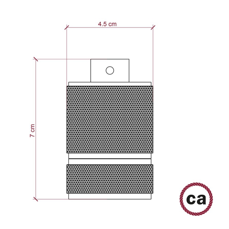 Milled aluminium E27 lamp holder kit with shade rings