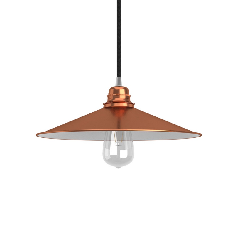 Swing lampshade in polished metal with E27 fitting