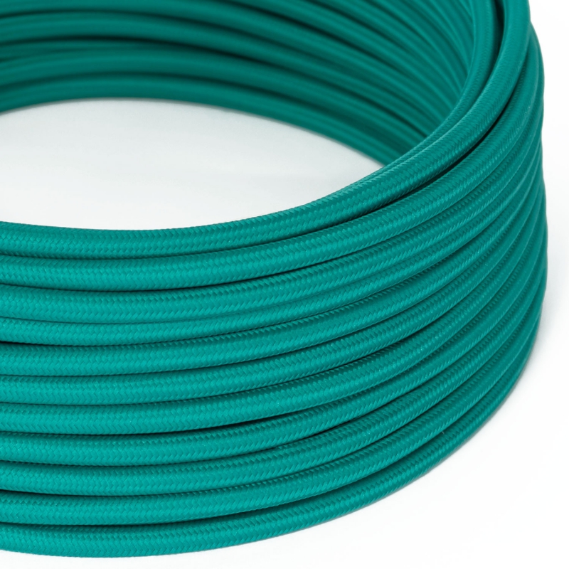 RM71 Turquoise Round Rayon Electrical Fabric Cloth Cord Cable