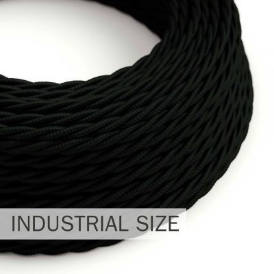 Large section electric cable 3x1,50 twisted - covered by rayon Black TM04