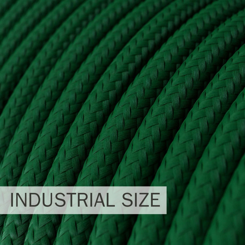 Large section electric cable 3x1,50 round - covered by rayon Dark Green RM21