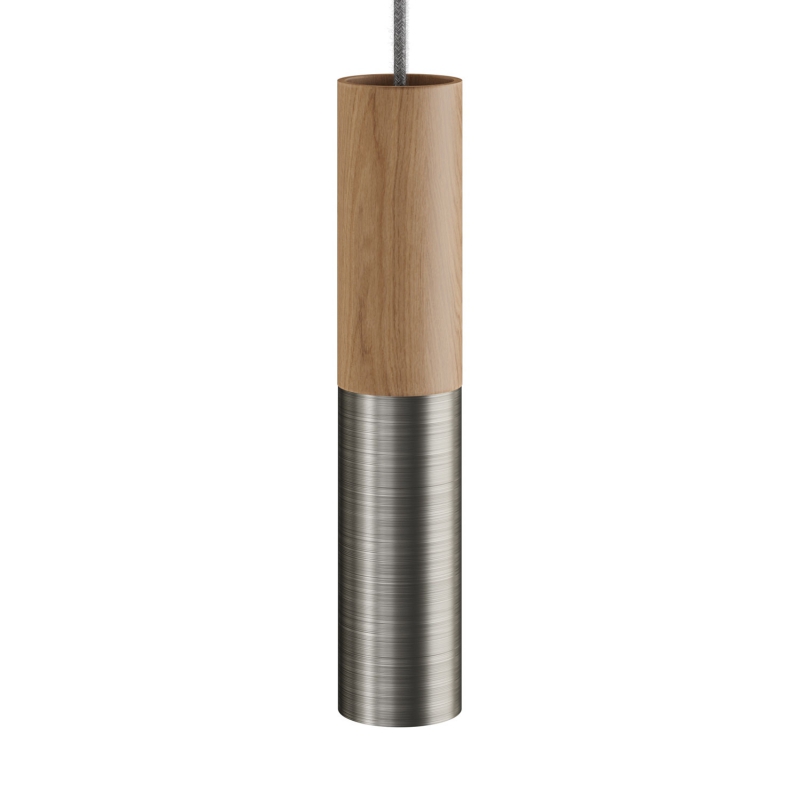 Tub-E14, wood and metal tube for spotlight with E14 double ring lamp holder