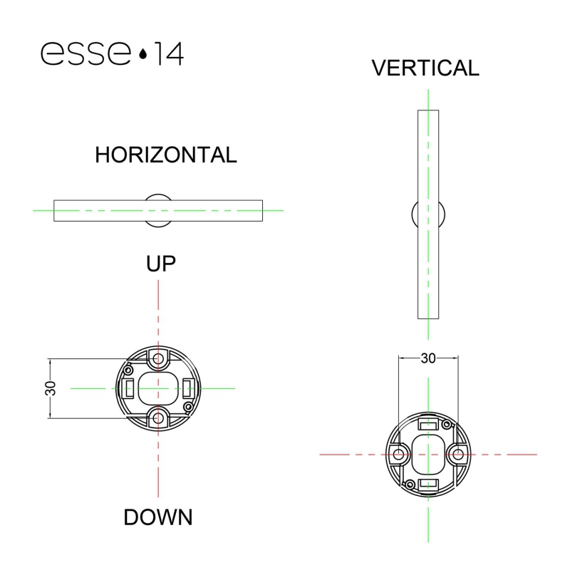 Esse14 wall or ceiling lamp holder with S14d fitting - Waterproof IP44