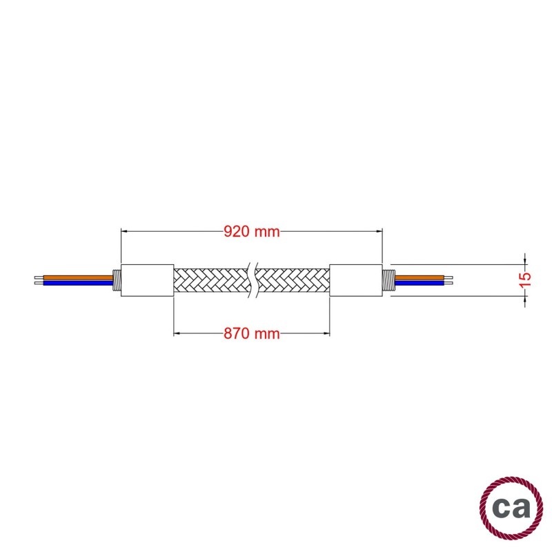 Kit Creative Flex flexible tube covered in Titanium RM75 fabric with metal terminals