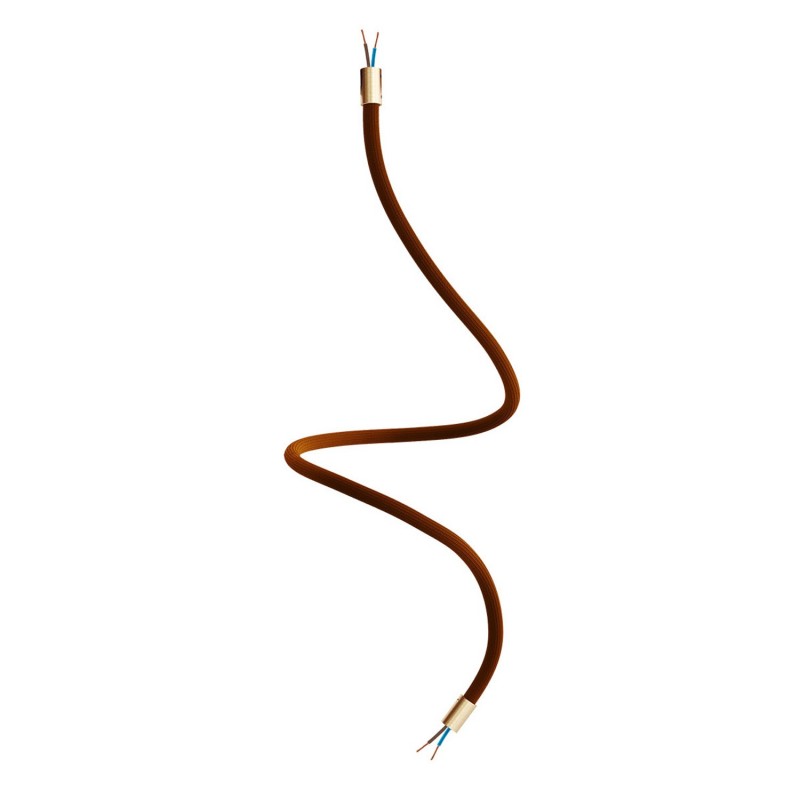 Kit Creative Flex flexible tube covered in Brown RM13 fabric with metal terminals