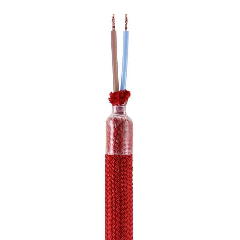 Kit Creative Flex flexible tube covered in Red RM09 fabric with metal terminals