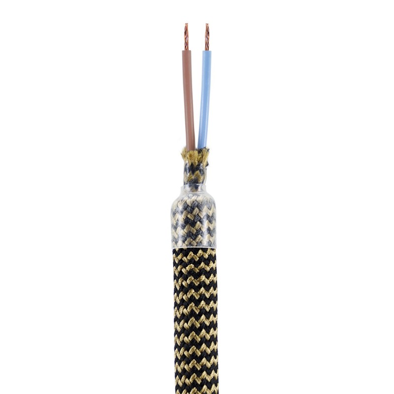 Kit Creative Flex flexible tube covered in black and Gold RZ24 fabric with metal terminals