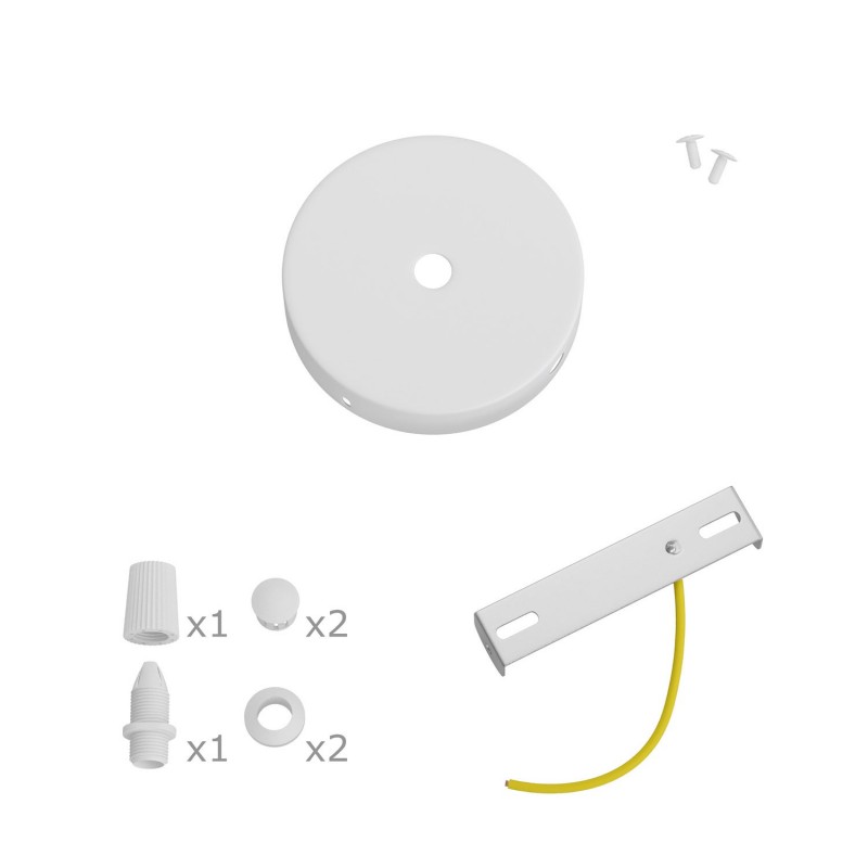 Kit Mini metal cylindrical rose with 1 central hole and 2 lateral holes