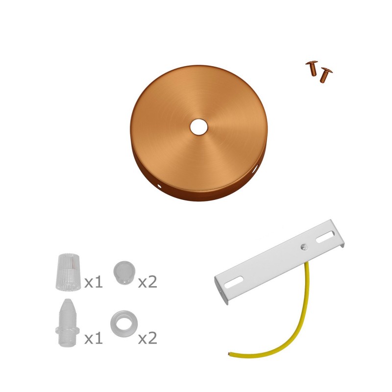 Kit Mini metal cylindrical rose with 1 central hole and 2 lateral holes