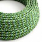 RX05 Pixel Green Round Rayon Electrical Fabric Cloth Cord Cable