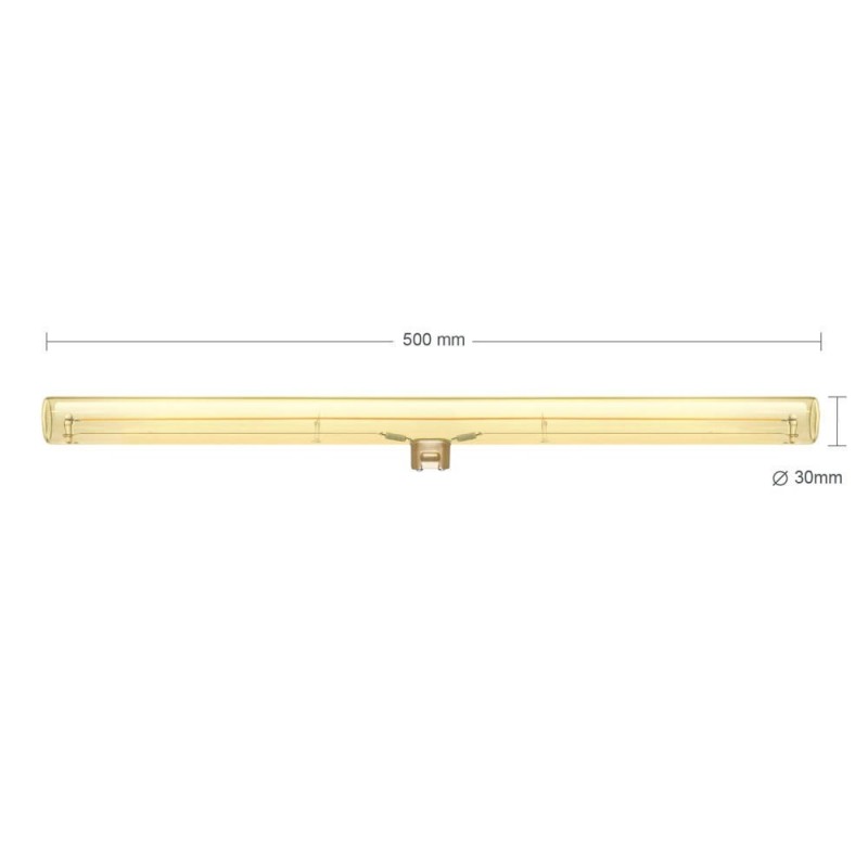 LED Linear Golden S14d Light Bulb - length 500 mm 8W 430Lm 1900K Dimmable