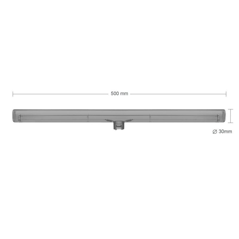 LED Linear Smoky Grey S14d Light Bulb - length 500 mm 8W 220Lm 1900K Dimmable