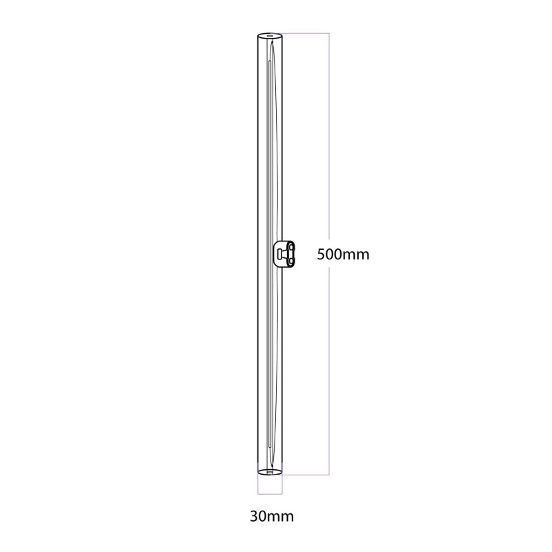 LED Linear Clear S14d Light Bulb - length 500 mm 7W 620Lm 2700K Dimmable - S02