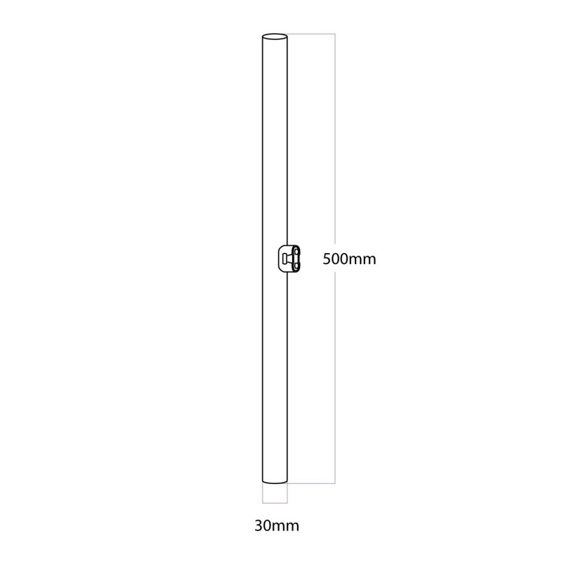 LED Linear Porcelain Effect S14d Light Bulb - length 500 mm 7W 560Lm 2700K Dimmable - S12